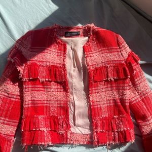 ZARA Distressed Tweed Jacket